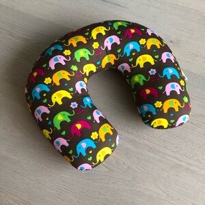 3/$30 Firm Neck Pillow Hand Made in Thailand Elephant print Brown